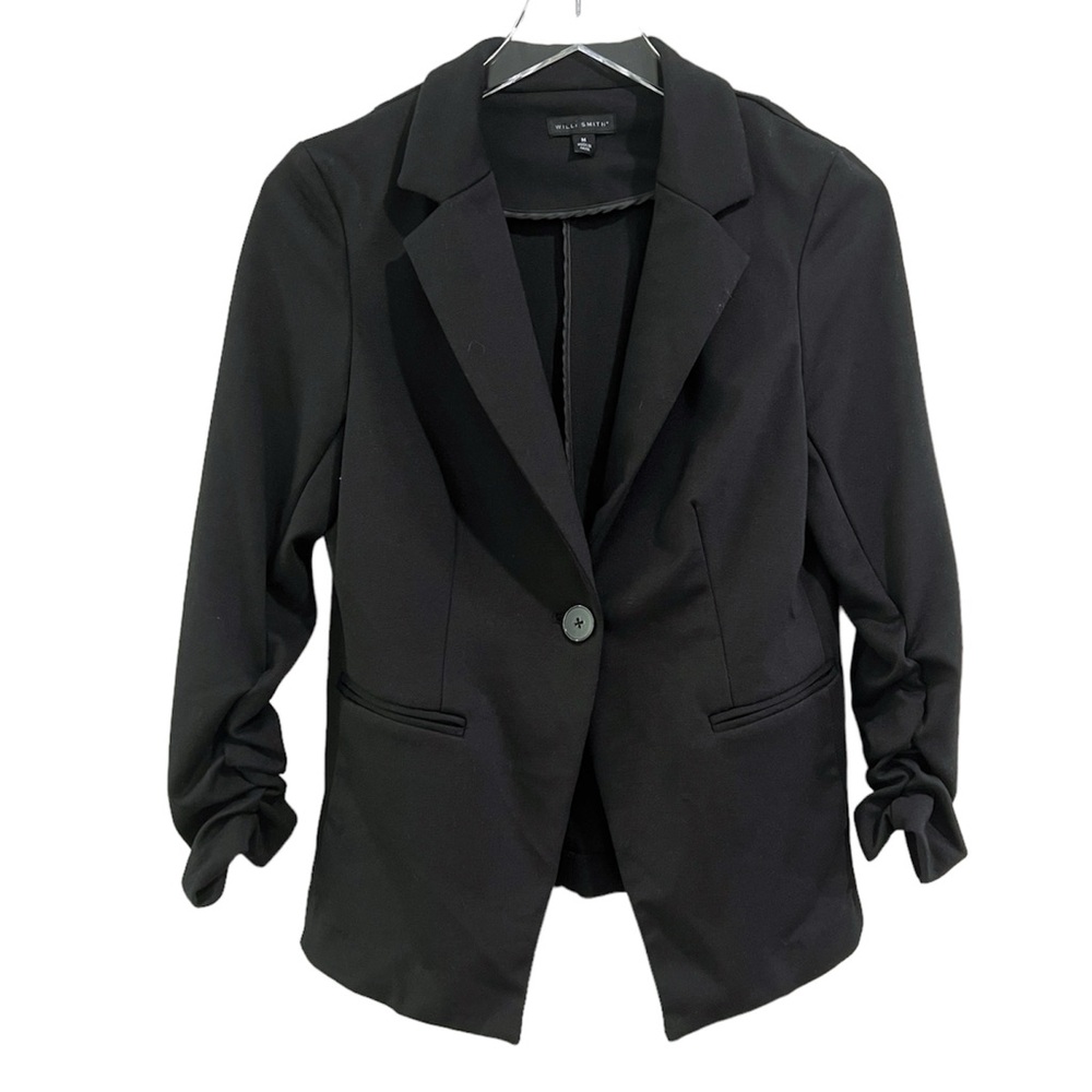Willi Smith Black Knit One Button Blazer Size Medium✨